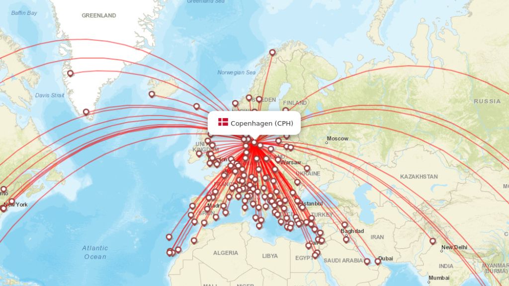 direktflyg köpenhamns flygplats